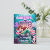 invitacion de Sirena Ariel brillante Briefkaart (Staand voorkant)