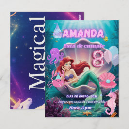 invitacion de Sirena Ariel brillante Briefkaart