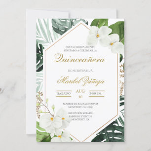 Invitación de XV años flor de eucalipto Kaart