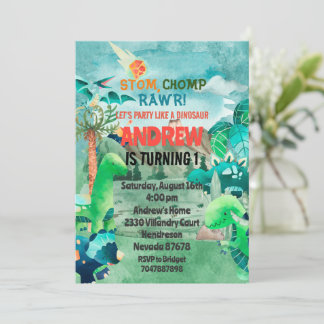 Invitación Dinosaur Birthday Invitation, Dinosaurs Kaart