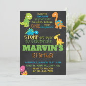 Invitación Dinosaurs boy birthday invitation, dino Kaart (Staand voorkant)