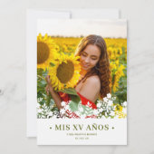 Invitación Elegant Chic Floral Lijst Spaans Foto Kaart (Voorkant)