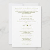 Invitación Elegant Chic Floral Lijst Spaans Foto Kaart (Achterkant)