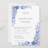 Invitación Elegant Floral Wedding Invitation Kaart (Voorkant)