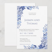 Invitación Elegant Floral Wedding Invitation Kaart (Voorkant / Achterkant)