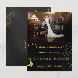 invitacion elegante bodas briefkaart