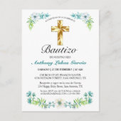 Invitación elegante del bautismo del muchacho del briefkaart (Voorkant)