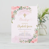 Invitación elegante para bautismo kaart (Staand voorkant)