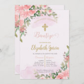 Invitación elegante para bautismo kaart (Voorkant / Achterkant)