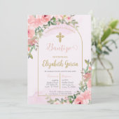 Invitación elegante para bautismo kaart (Staand voorkant)