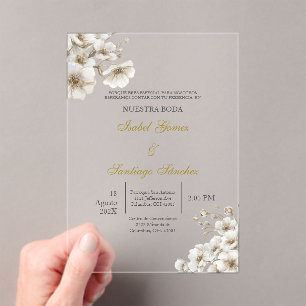 Invitación en Español para boda Acryl Uitnodigingen