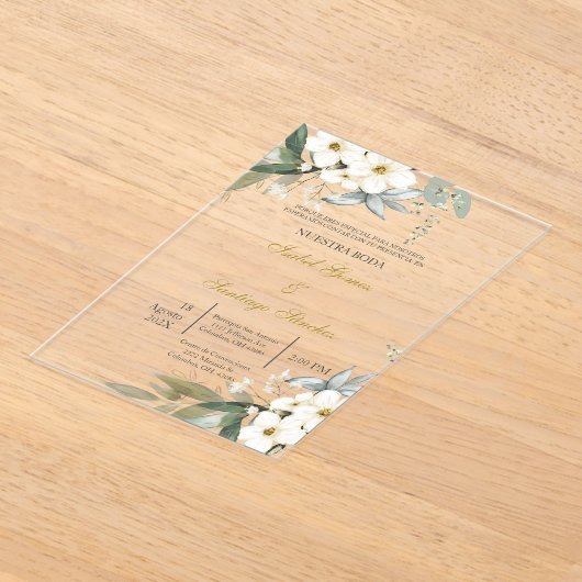 Invitación en Español para boda Acryl Uitnodigingen (Laagn)