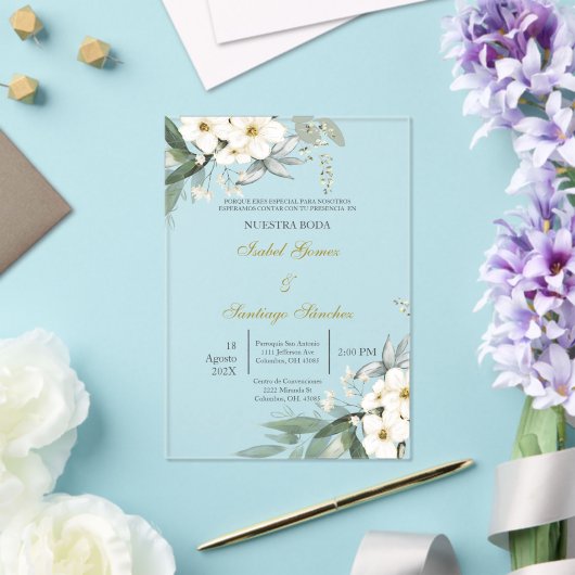Invitación en Español para boda Acryl Uitnodigingen (Insitu (Huwelijk))
