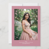 Invitación Exquisite Spring Tiara Pink & Green Flo Kaart (Achterkant)