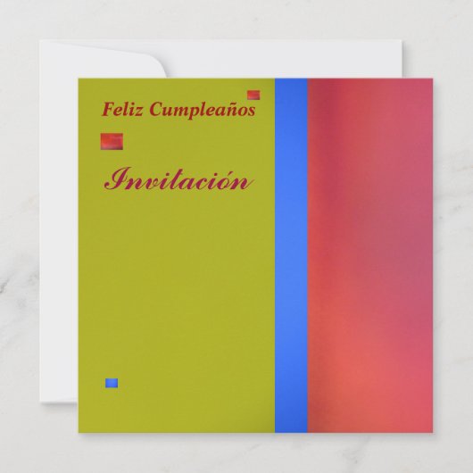 Invitación - Feliz Cumpleaños Card Kaart (Voorkant)