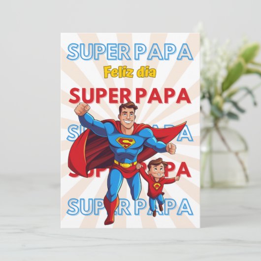 INVITACION FELIZ DIA SUPER PAPA KAART (Staand voorkant)