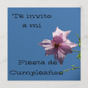 Invitación - Fiesta de Cumpleaños - Azul y Rosa Kaart