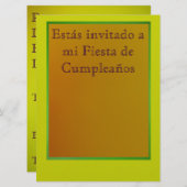 Invitación - Fiesta de Cumpleaños Kaart (Voorkant / Achterkant)