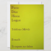 Invitación - Fiesta de Cumpleaños Kaart (Achterkant)