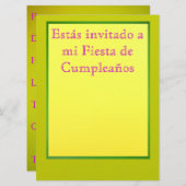 Invitación - Fiesta de Cumpleaños Kaart (Voorkant / Achterkant)