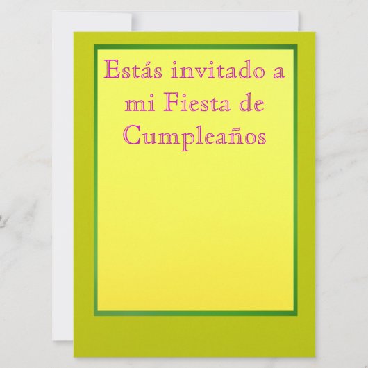 Invitación - Fiesta de Cumpleaños Kaart (Voorkant)