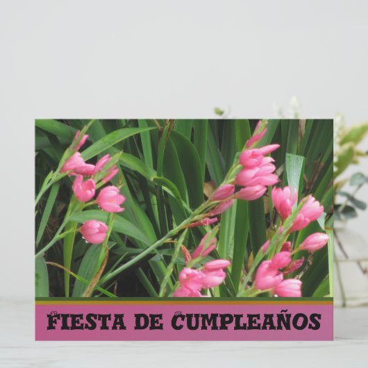Invitación - Fiesta de Cumpleaños Kaart (Staand voorkant)