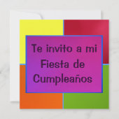 Invitación - Fiesta de Cumpleaños - Multicolor Kaart (Voorkant)