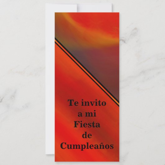 Invitación - Fiesta de Cumpleaños - Naranja Kaart (Voorkant)