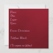 Invitación - Fiesta de Cumpleaños - Rosa roja Kaart (Achterkant)