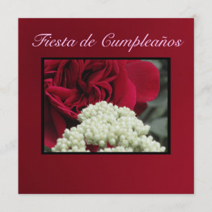 Invitación - Fiesta de Cumpleaños - Rosa roja Kaart