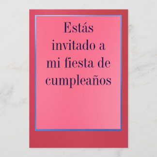 Invitación - Fiesta de Cumpleaños - Rosada y Roja Kaart