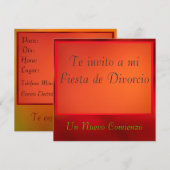 Invitación - Fiesta de Divorcio Kaart (Voorkant / Achterkant)