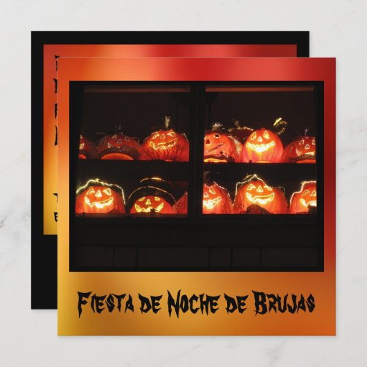 Invitación - Fiesta de Noche de Brujas Kaart (Voorkant / Achterkant)