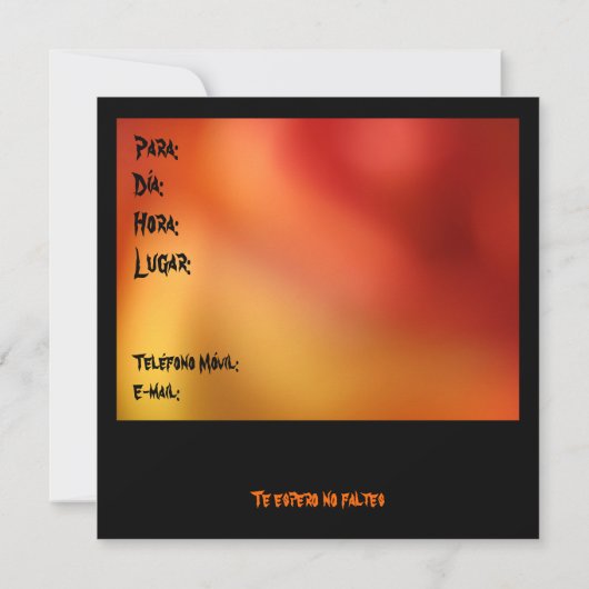 Invitación - Fiesta de Noche de Brujas Kaart (Achterkant)