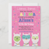 Invitación FIESTA de pijama de Lama, pijamada, spa Kaart (Voorkant)