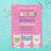 Invitación FIESTA de pijama de Lama, pijamada, spa Kaart