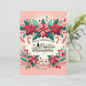 Invitación Fiesta de Posada Navideña Spaans Kaart (Staand voorkant)