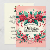 Invitación Fiesta de Posada Navideña Spaans Kaart (Voorkant / Achterkant)