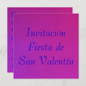 Invitación - Fiesta de San Valentín - Púrpura-rosa Kaart (Voorkant / Achterkant)