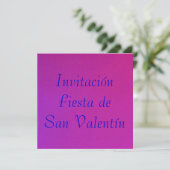 Invitación - Fiesta de San Valentín - Púrpura-rosa Kaart (Staand voorkant)