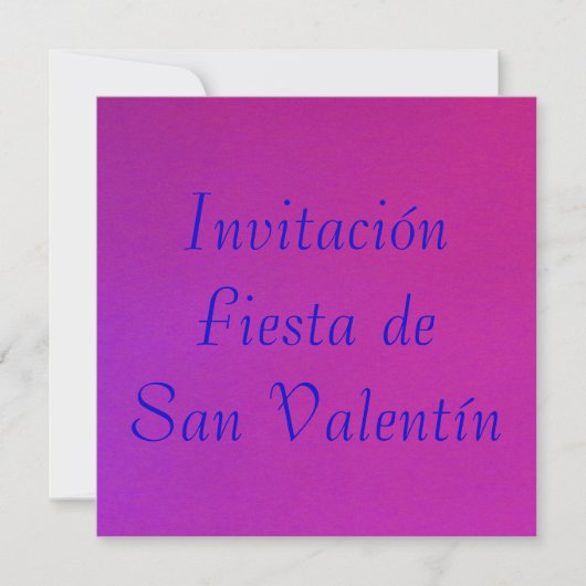 Invitación - Fiesta de San Valentín - Púrpura-rosa Kaart (Voorkant)