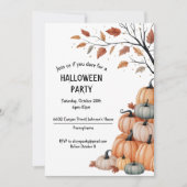Invitación Fiesta Halloween Con Calabazas Otoñal Kaart (Voorkant)