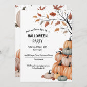 Invitación Fiesta Halloween Con Calabazas Otoñal Kaart (Voorkant / Achterkant)