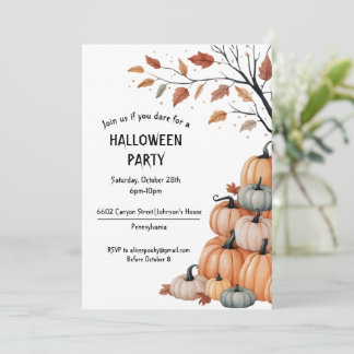 Invitación Fiesta Halloween Con Calabazas Otoñal Kaart
