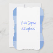 Invitación - Fiesta Sorpresa de cumpleaños - Azul Kaart (Achterkant)