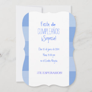 Invitación - Fiesta Sorpresa de cumpleaños - Azul Kaart
