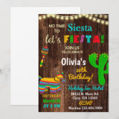Invitación Fiesta verjaardagsuitnodiging, geen tij Kaart (Voorkant / Achterkant)