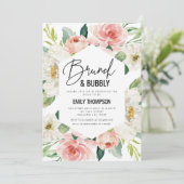 Invitación Floral modern brunch and bubbly invitat Kaart (Staand voorkant)