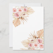 Invitación Floral pink Boho Pampas Baby Girl Invit Kaart (Achterkant)