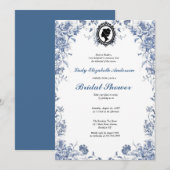 Invitación Florals azul presupuesto blue and white Kaart (Voorkant / Achterkant)